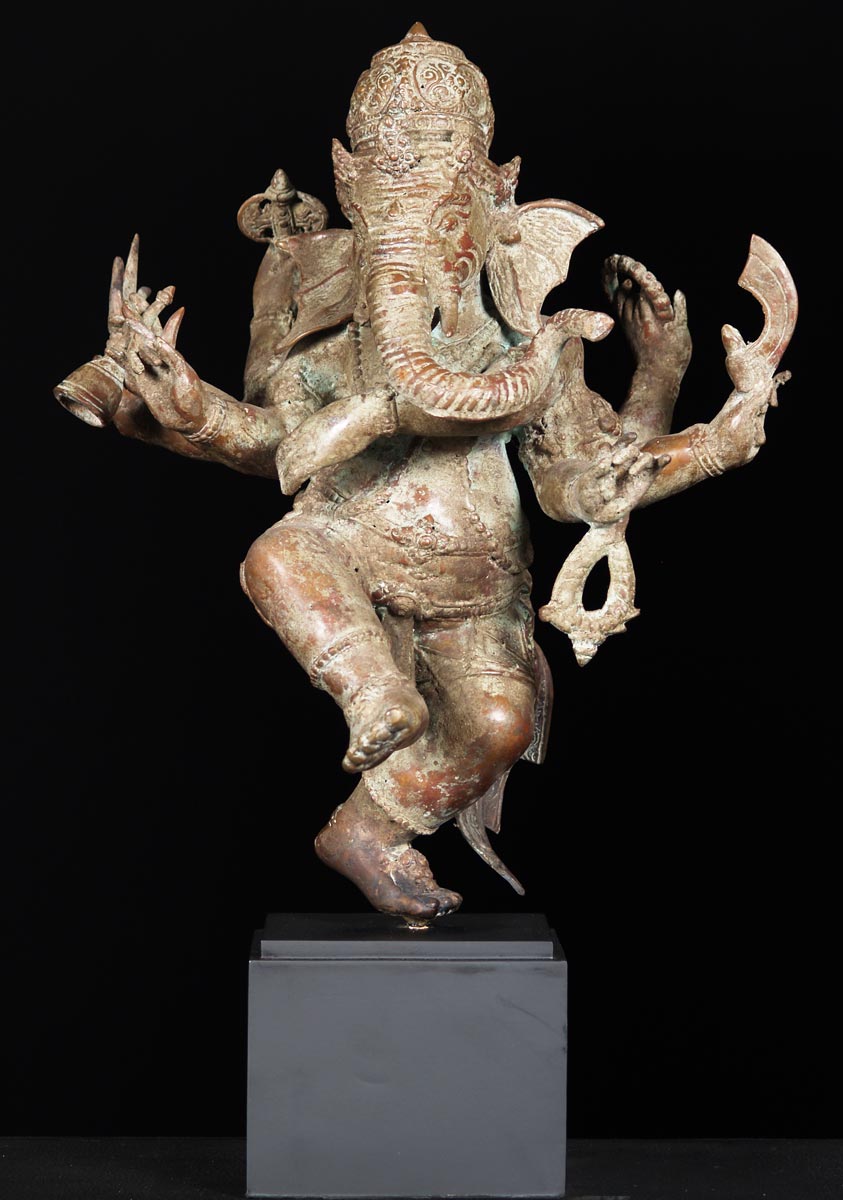 Brass Ganesh with Eight Arms 22"